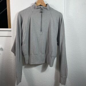 Lululemon Athletica Rulu Light Gray Quarter-Zip Pullover
